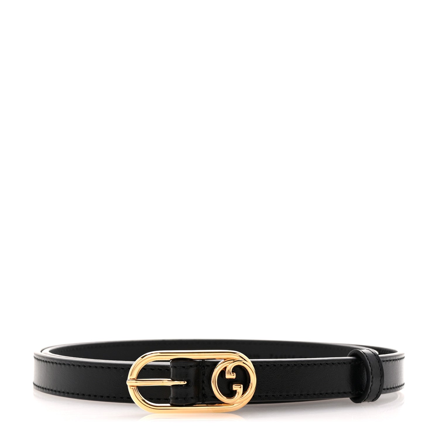 Gucci Calfskin GG Interlocking Thin Belt 85 34 Black 1 of 5