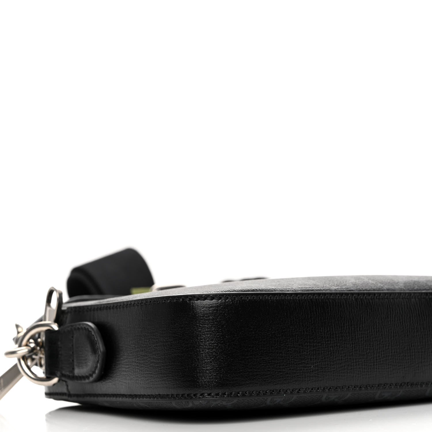 Gucci GG Supreme Monogram Azalea Calfskin Retro Interlocking G Wristlet Shoulder Bag Black 8 of 9