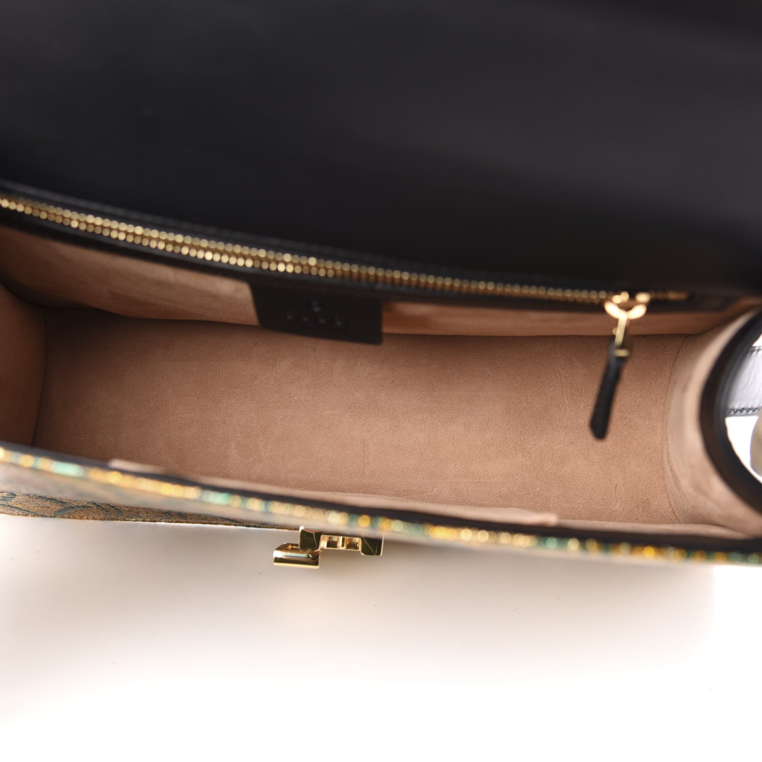 Gucci Iridescent Brocade Small Sylvie Shoulder Bag Gold 5 of 11