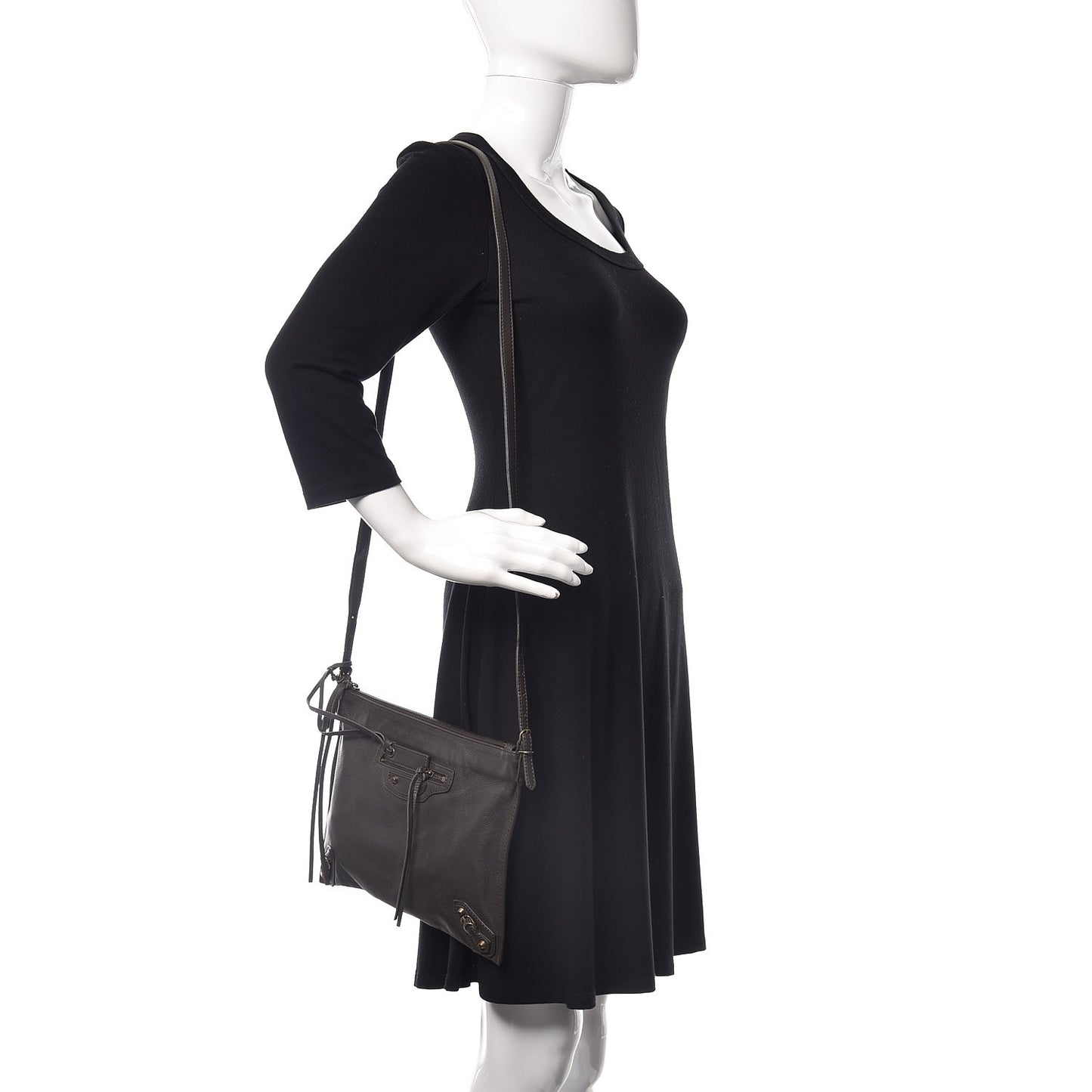 Calfskin Papier Neo Crossbody Grey