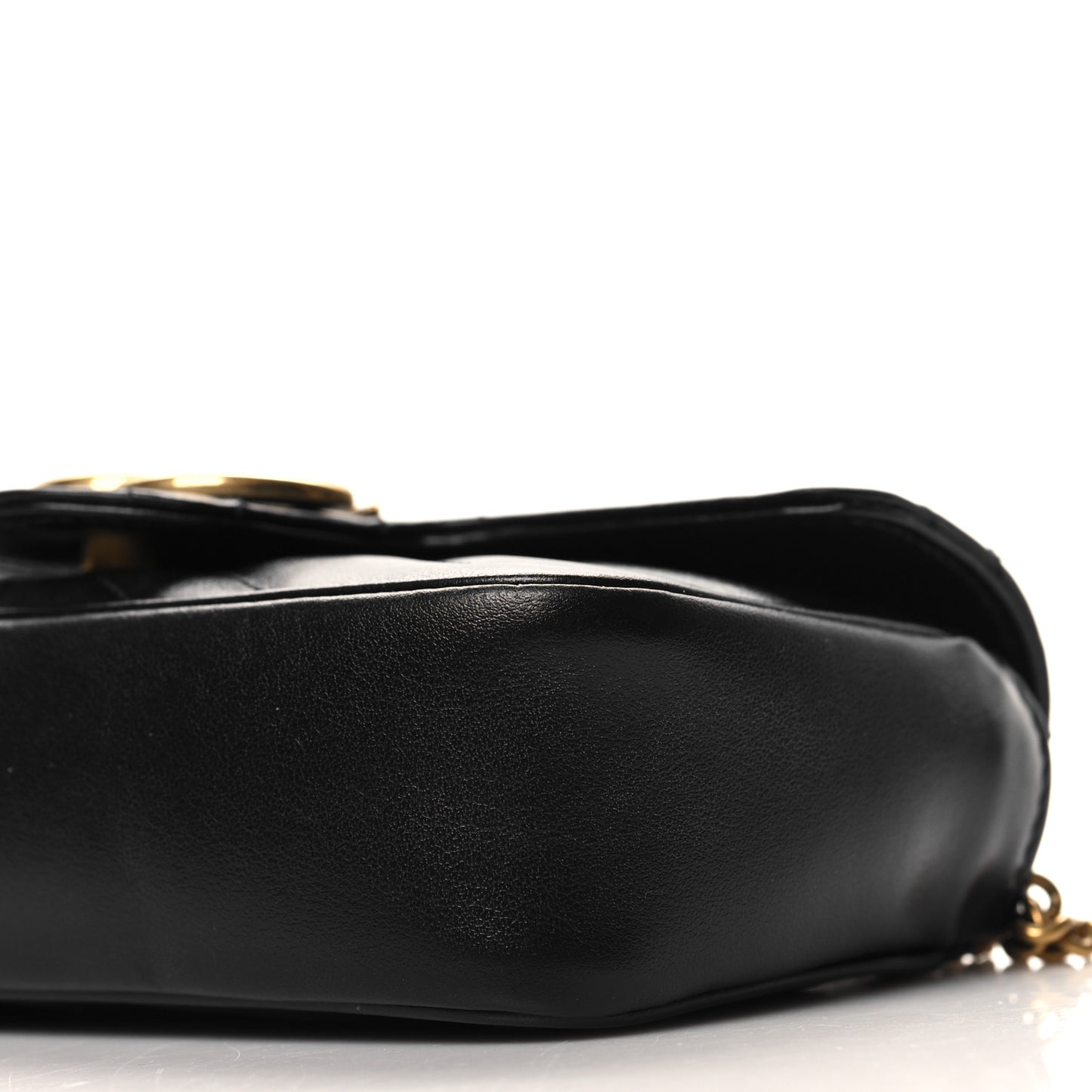 Calfskin Matelasse Super Mini GG Marmont Shoulder Bag Black