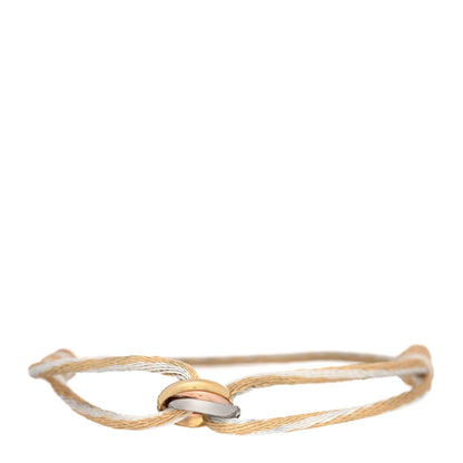 Cartier 18k Pink Yellow White Gold Trinity Adjustable Cord Bracelet Gold Silver 1 of 3