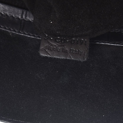 Celine Crocodile Embossed Calfskin Medium Phantom Luggage Black 8 of 8
