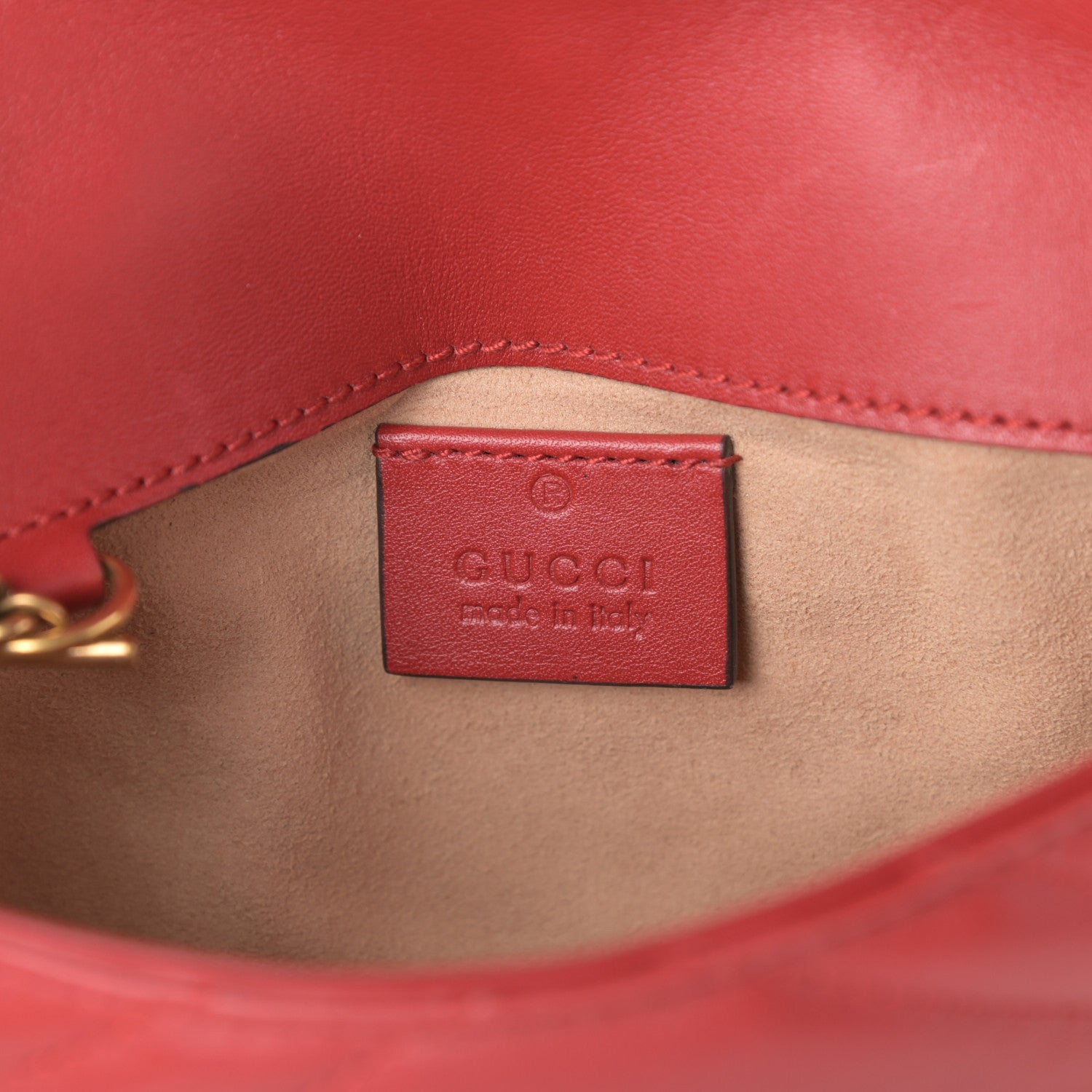 Gucci Calfskin Matelasse Super Mini GG Marmont Shoulder Bag Hibiscus Red 6 of 9