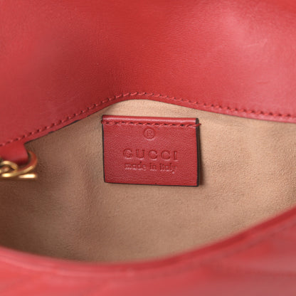 Gucci Calfskin Matelasse Super Mini GG Marmont Shoulder Bag Hibiscus Red 6 of 9