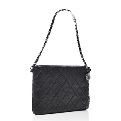 Chanel Lambskin Mineral Nights Wristlet Gold Black 3 of 11