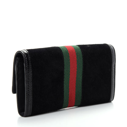 Gucci Suede Patent GG Web Ophidia Continental Wallet Black 3 of 8
