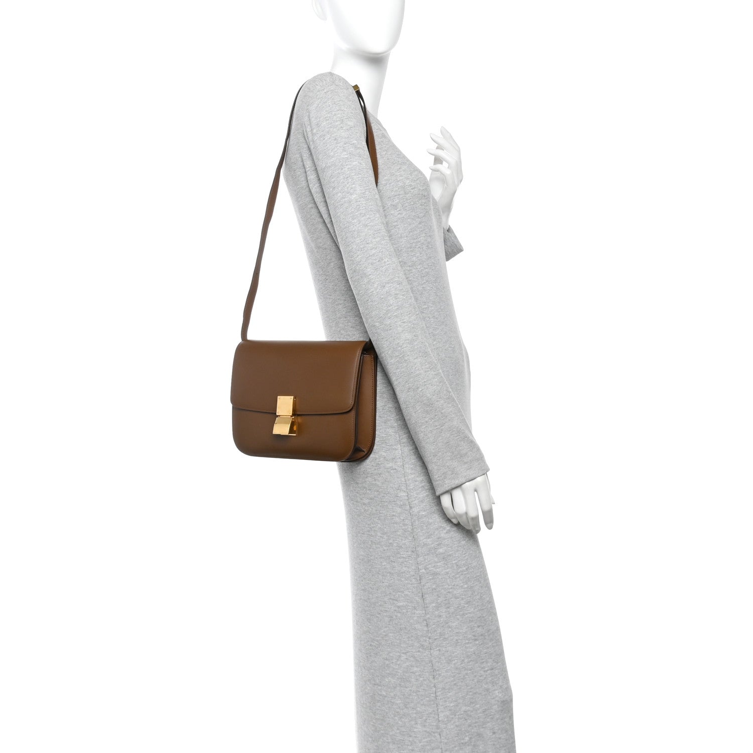 Celine Box Calfskin Medium Classic Box Flap Bag Camel 2 of 11