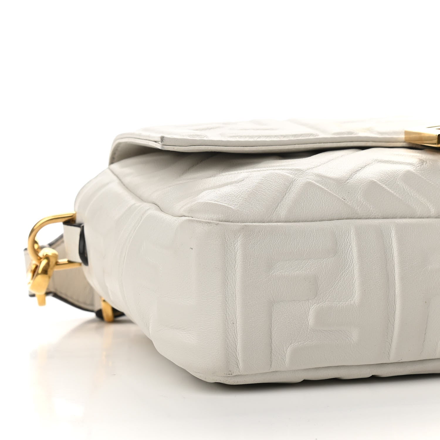 Fendi Nappa FF 1974 Embossed Baguette White 7 of 10
