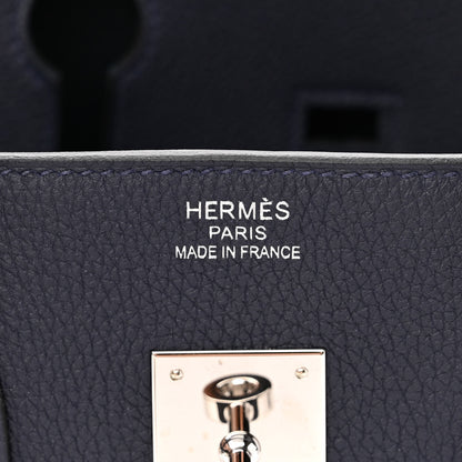 Hermes Togo Swift Officier Birkin 35 Bleu Nuit Vert Cypress 6 of 11