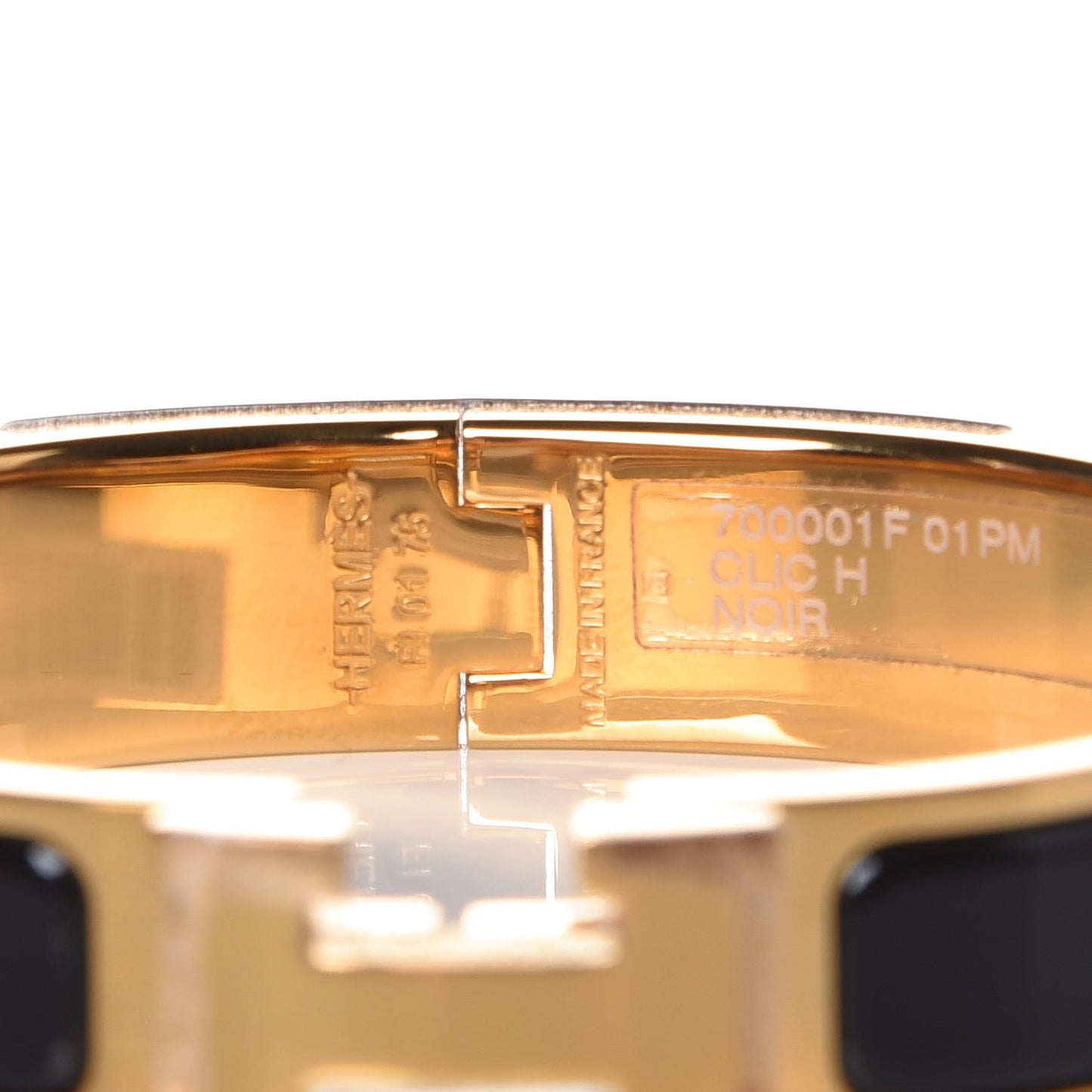 Enamel Narrow Clic Clac H Bracelet PM Black