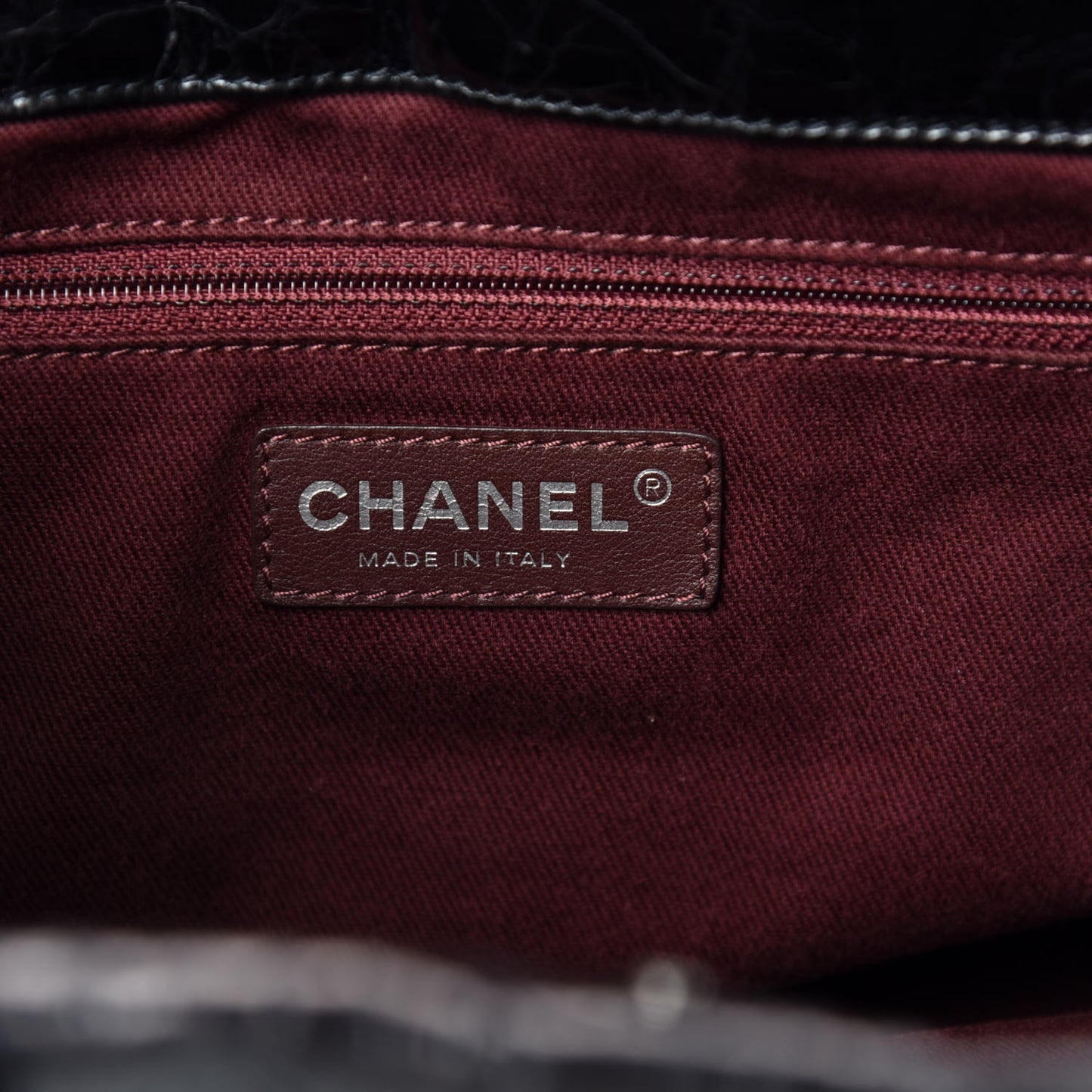 Iridescent Calfskin Small In The Mix Tote Black