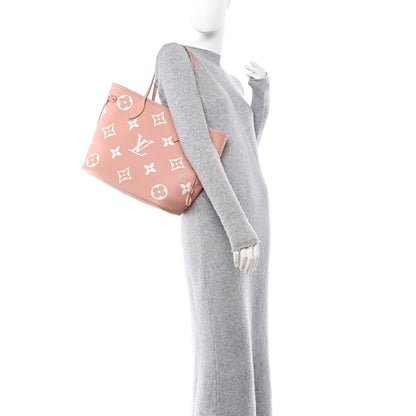 Louis Vuitton Empreinte Monogram Giant Neverfull MM Trianon Pink Cream 2 of 11