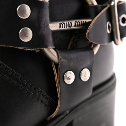 Miu Miu Calfskin Harness Enigneer Boots 40 Black 9 of 10
