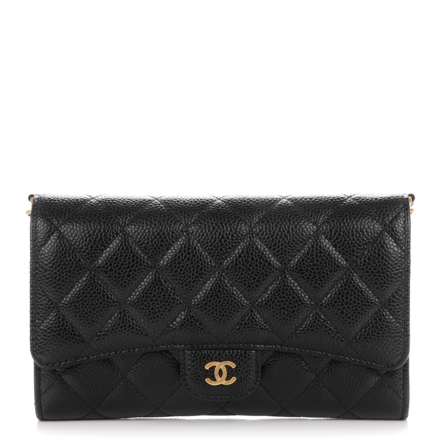 Chanel Caviar Quilted Wallet On Removable Chain Black 1 of 9