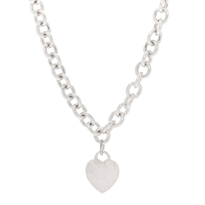 Tiffany Sterling Silver Heart Tag Necklace 1 of 6