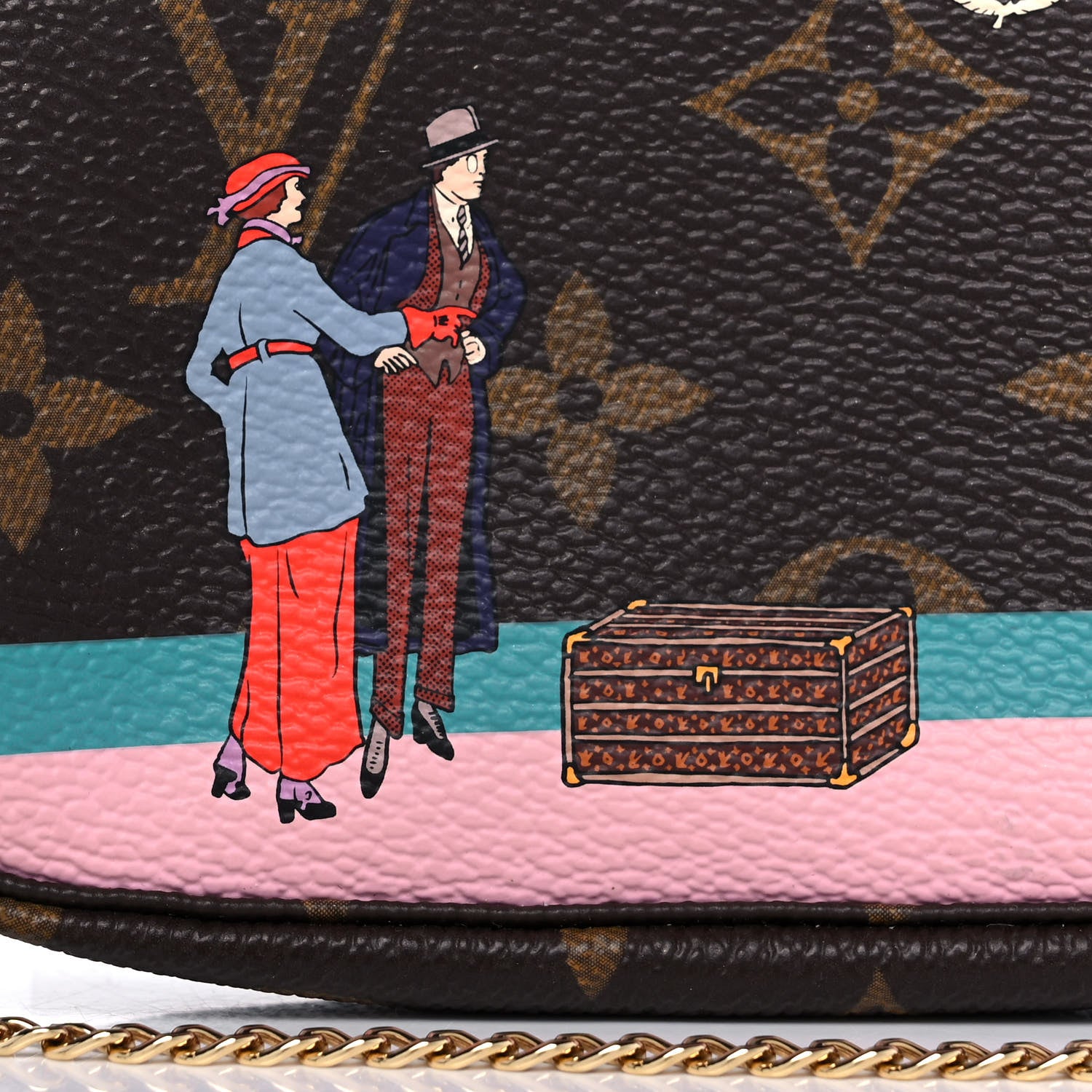 Louis Vuitton Monogram 2016 Christmas Animation Mini Pochette Accessories Rose Ballerine 8 of 12