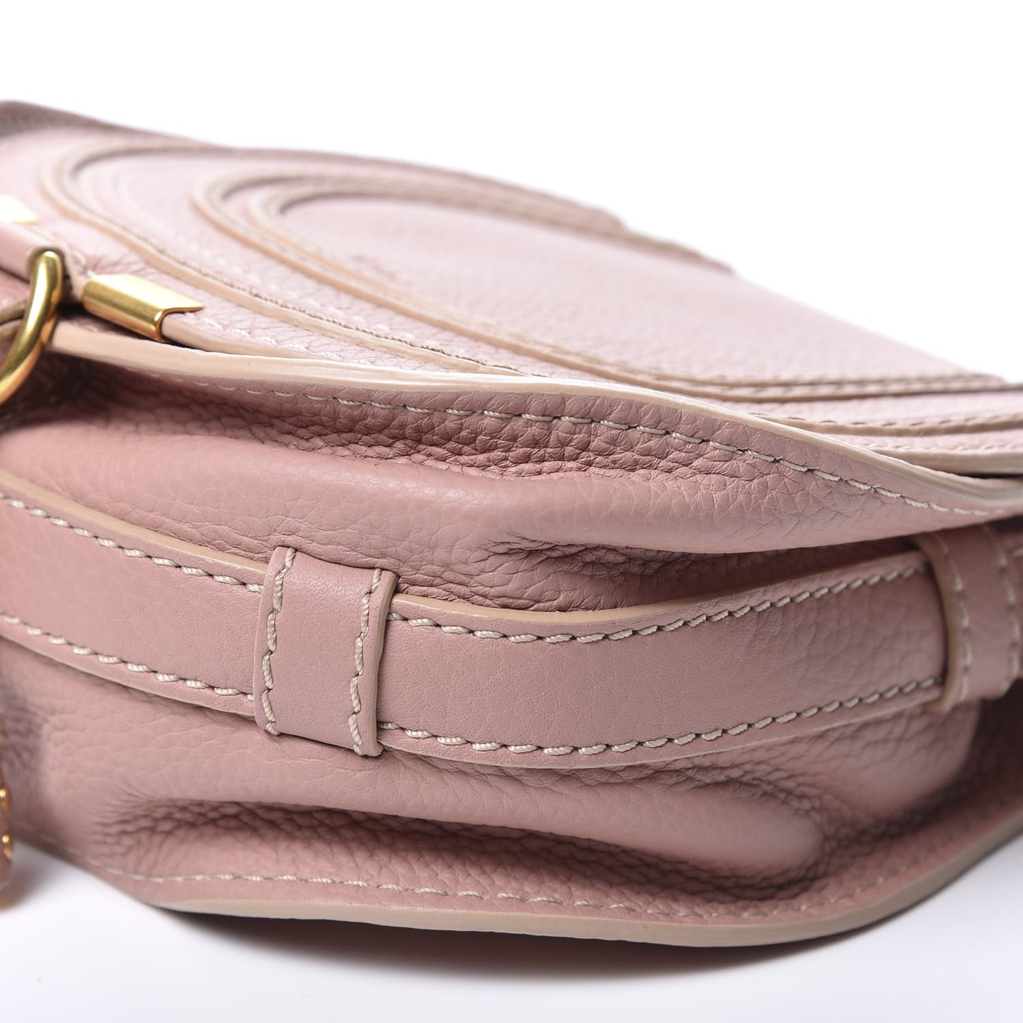Grained Calfskin Small Marcie Saddle Bag Anemone Pink