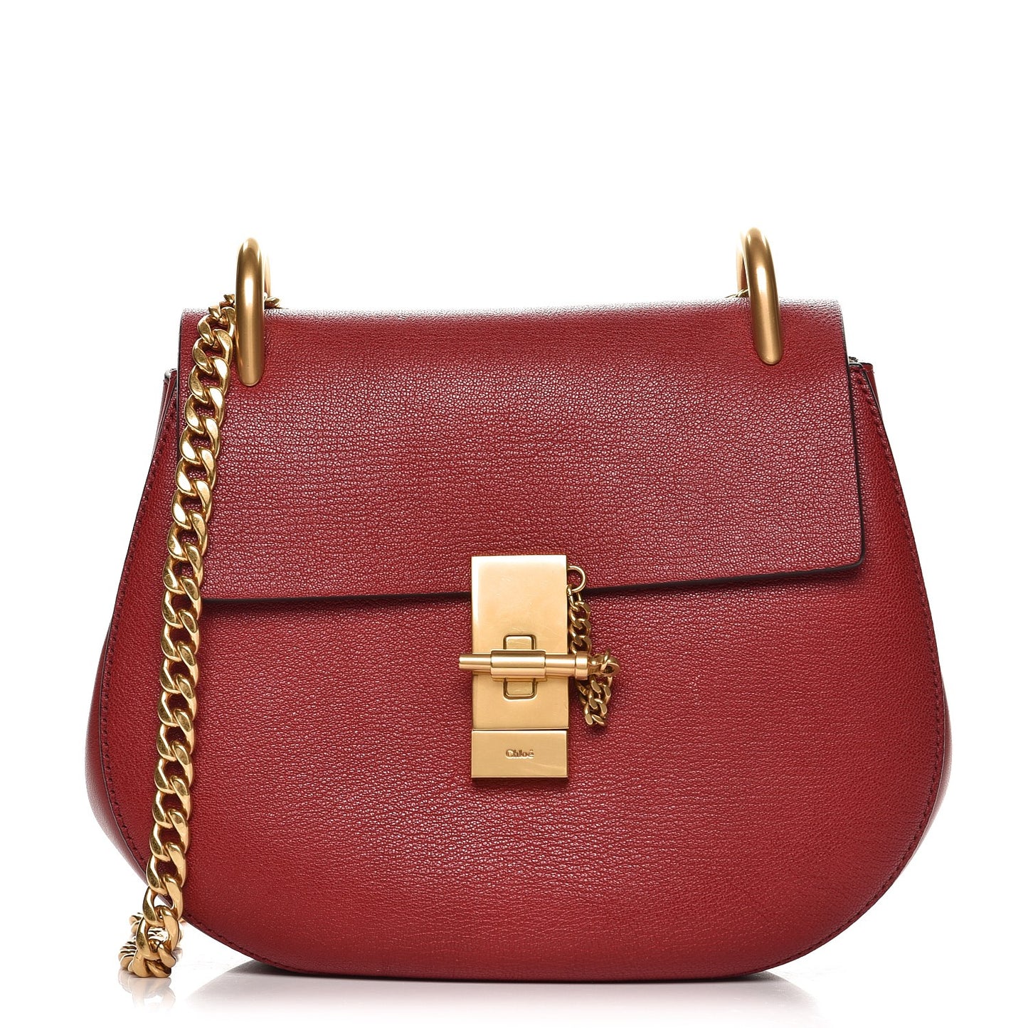 Grained Lambskin Drew Shoulder Bag Intense Red