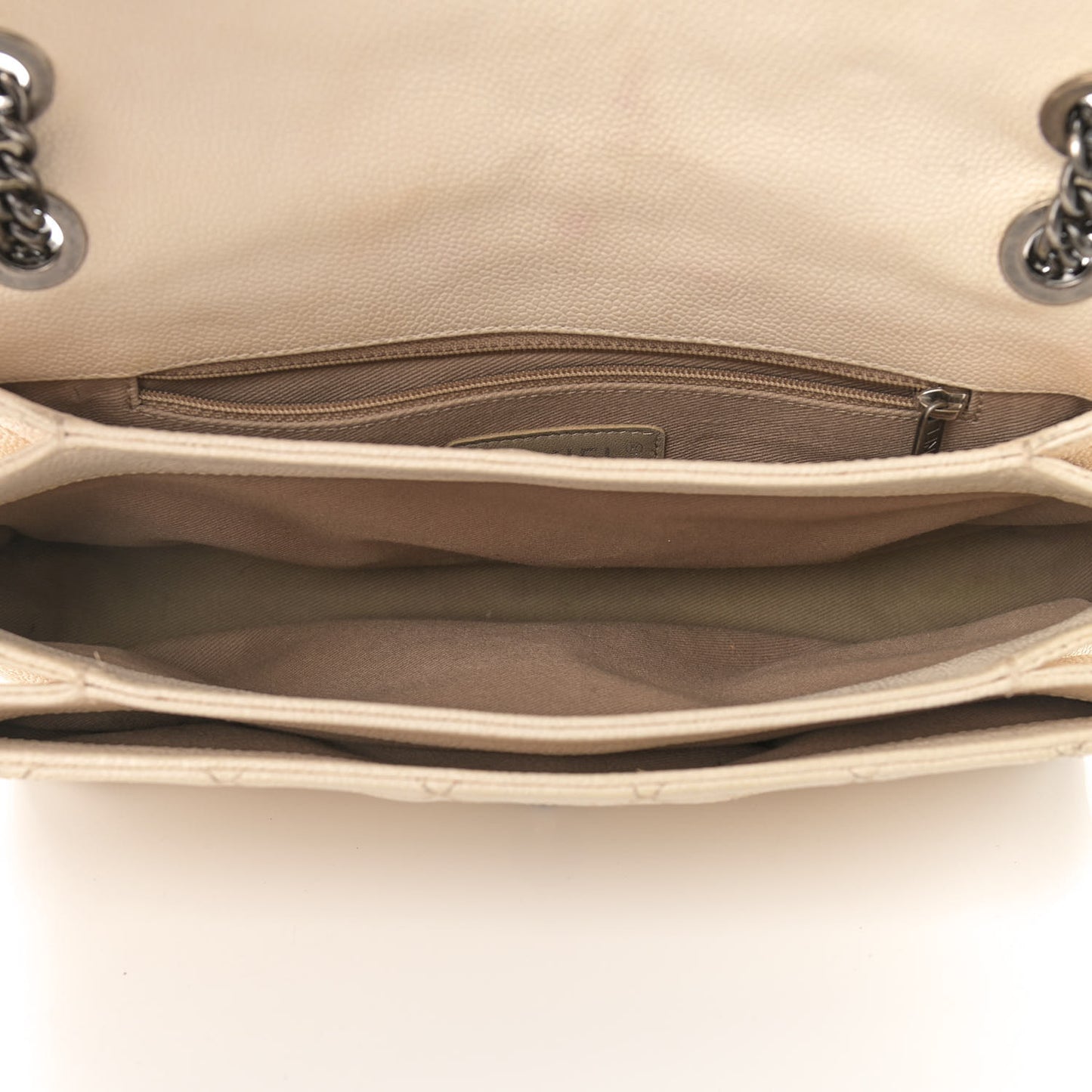 Caviar Quilted Medium Simply CC Flap White