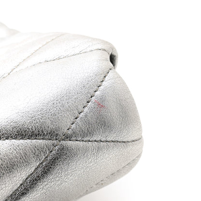 Saint Laurent Metallic Lambskin Quilted Sade Puffer Envelope Clutch Argento 11 of 11