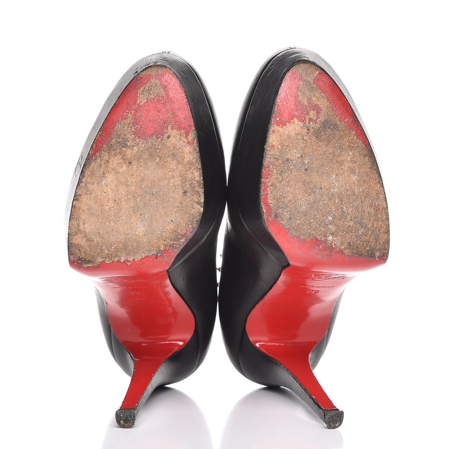 Christian Louboutin Calfskin Studded Miss Fast Plato 140 Platform Booties 39 Black 7 of 13