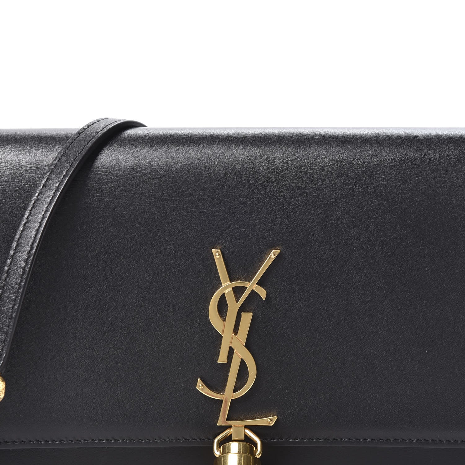 Saint Laurent Smooth Calfskin Classic Monogram Kate Tassel Chain Wallet Dark Leaf 8 of 9