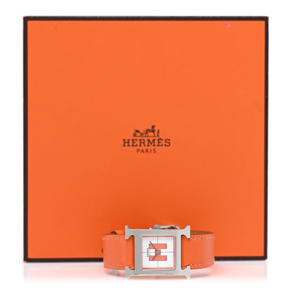 Hermes Stainless Steel Swift 21mm Heure H Hour Quartz Watch Orange 5 of 5