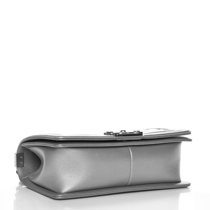 Chanel Metallic Caviar Quilted Medium Boy Flap Silver 4 of 7