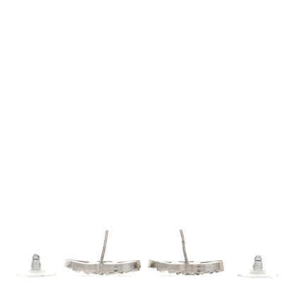 Chanel Baguette Crystal CC Earrings Silver 3 of 6