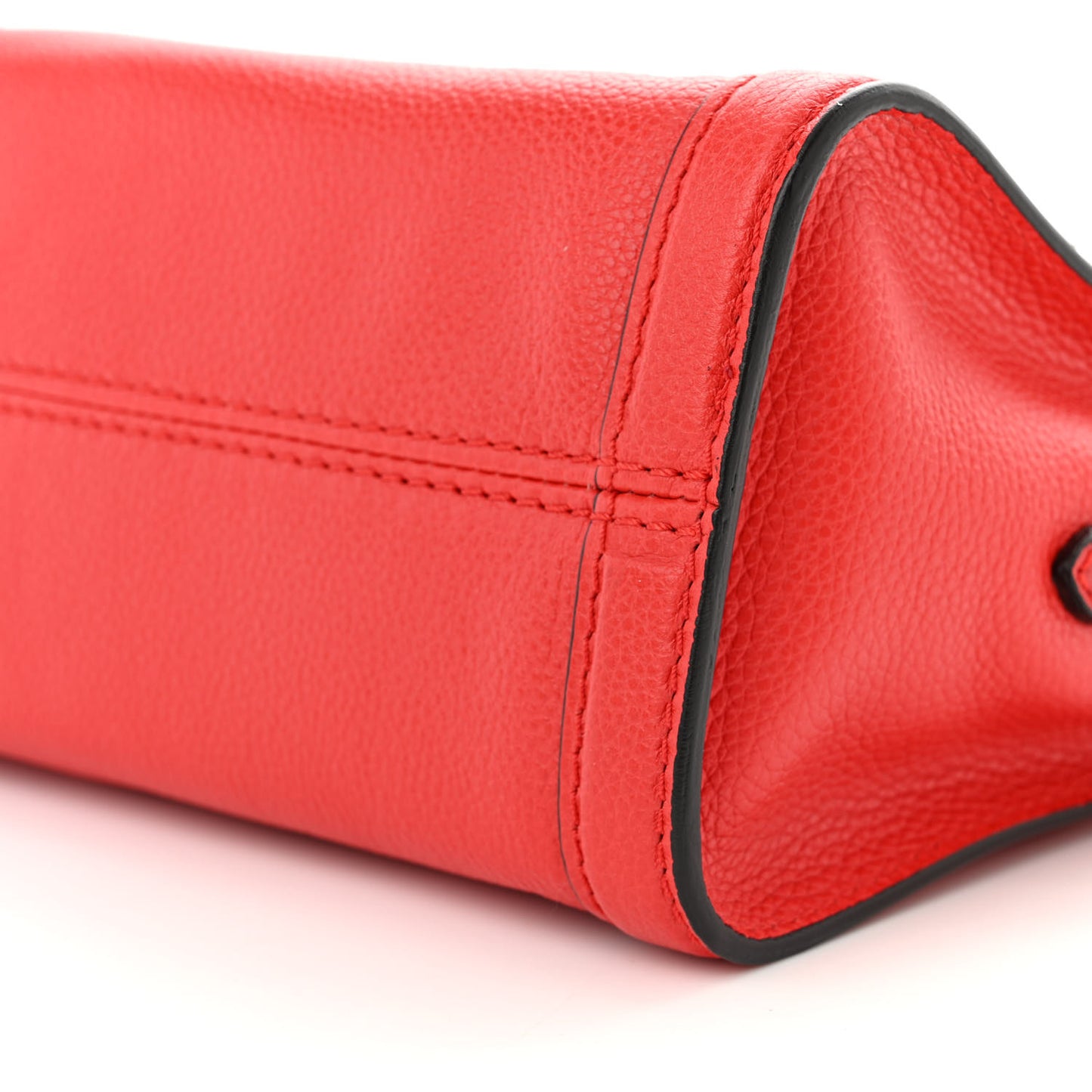 Pebbled Calfskin Mini Padlock Tote Red