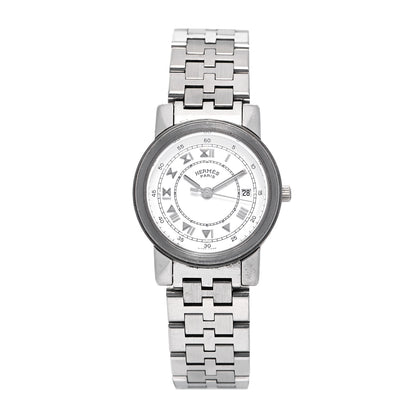 Hermes Stainless Steel 26mm Clipper Roman Quartz Watch 1 of 6