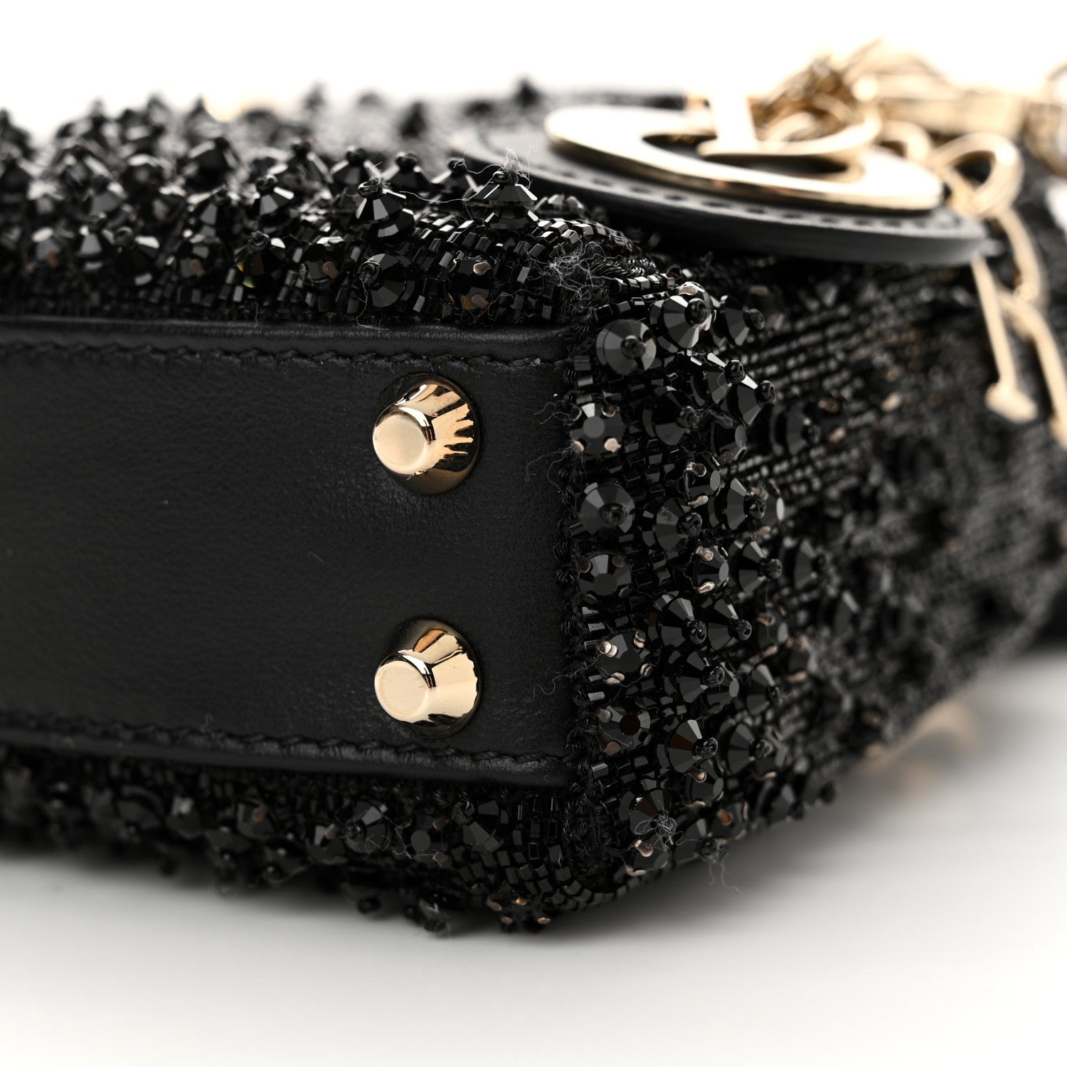 Christian Dior Lambskin Beaded Micro Lady Dior Black 10 of 12