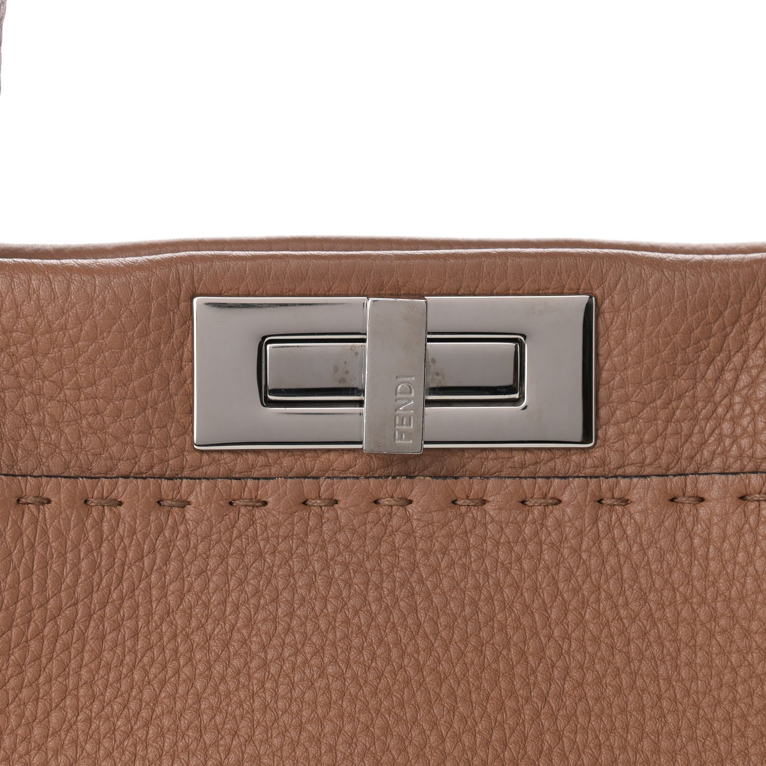Fendi Cuoio Romano Selleria Bi-Color Medium Peekaboo Iconic Satchel Mou Deserto 9 of 13