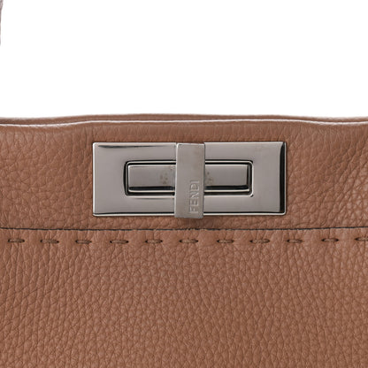 Fendi Cuoio Romano Selleria Bi-Color Medium Peekaboo Iconic Satchel Mou Deserto 9 of 13