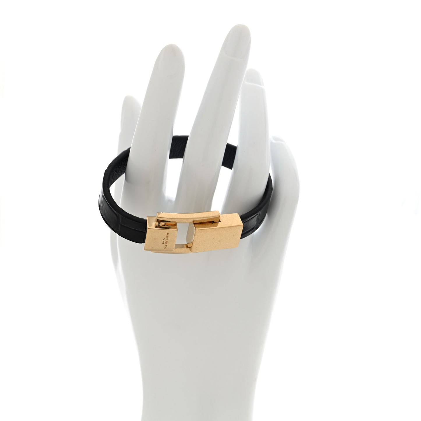 Calfskin Cocco Print Bracelet M  Black