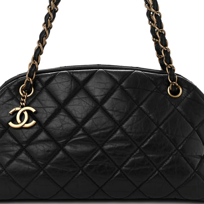 Chanel Aged Calfskin Medium Just Mademoiselle Bowling Bag  Black 9 of 11