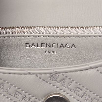 Balenciaga Calfskin Logo Matelasse S BB Round Shoulder Bag Gris Haussmannien 6 of 9