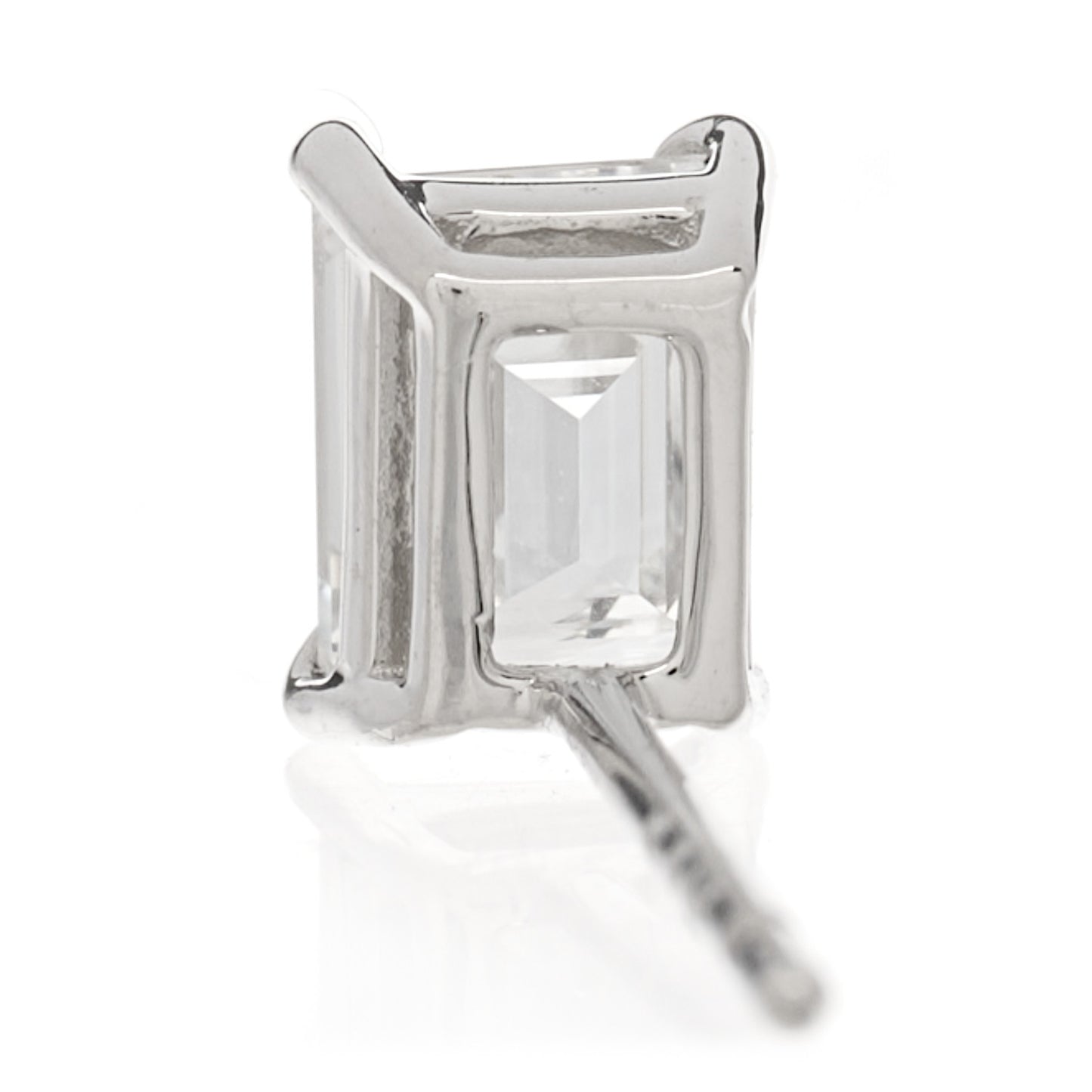 Platinum Diamond .63ct Emerald Cut Solitaire Earrings