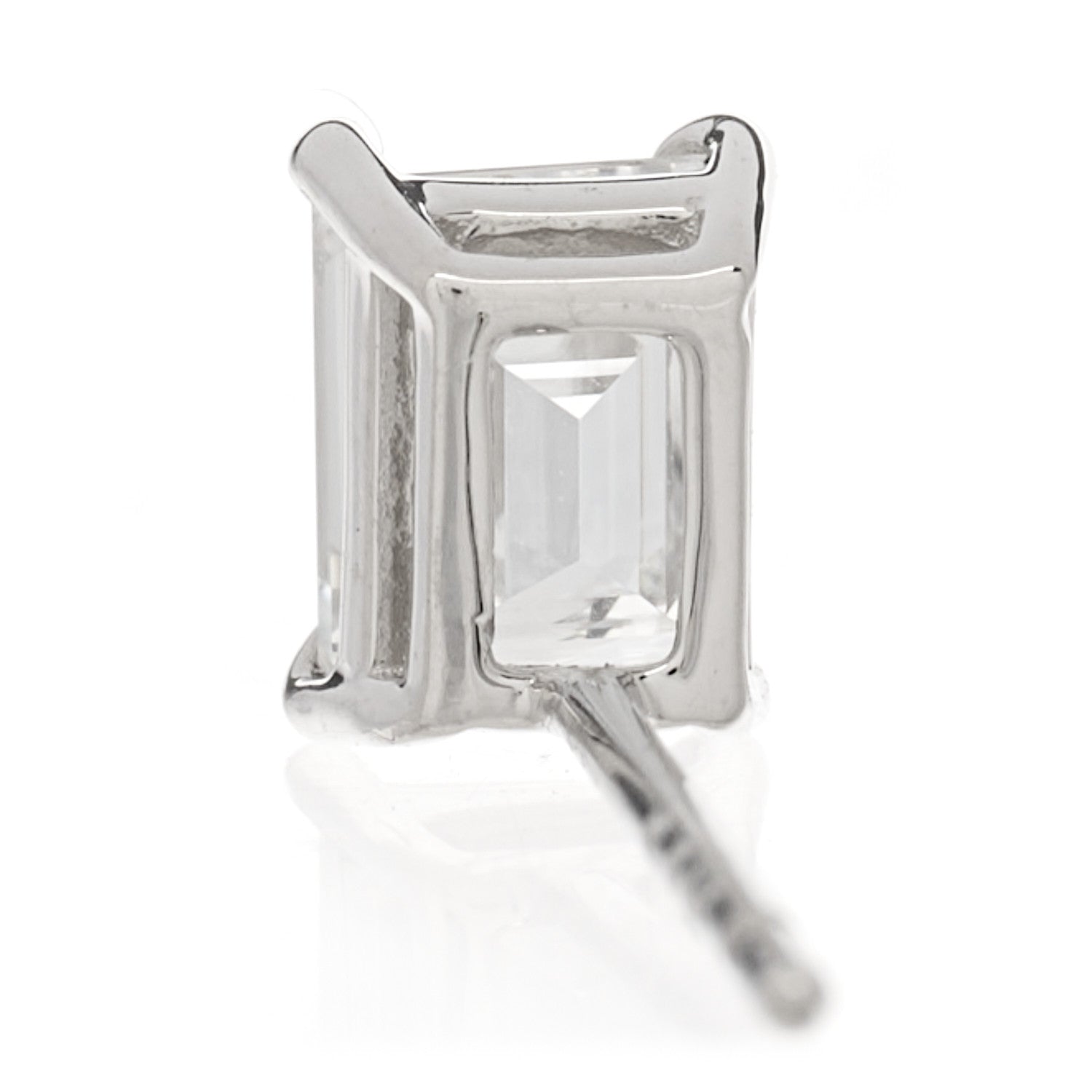 Parker & West by FASHIONPHILE Platinum Diamond .63ct Emerald Cut Solitaire Earrings 4 of 6
