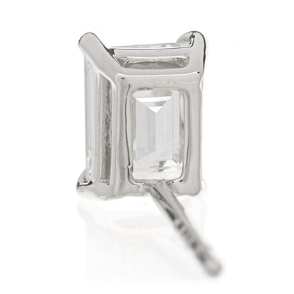 Parker & West by FASHIONPHILE Platinum Diamond .63ct Emerald Cut Solitaire Earrings 4 of 6