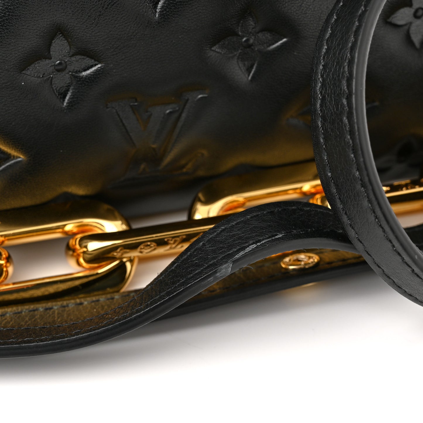 Lambskin Embossed Monogram Coussin BB Black