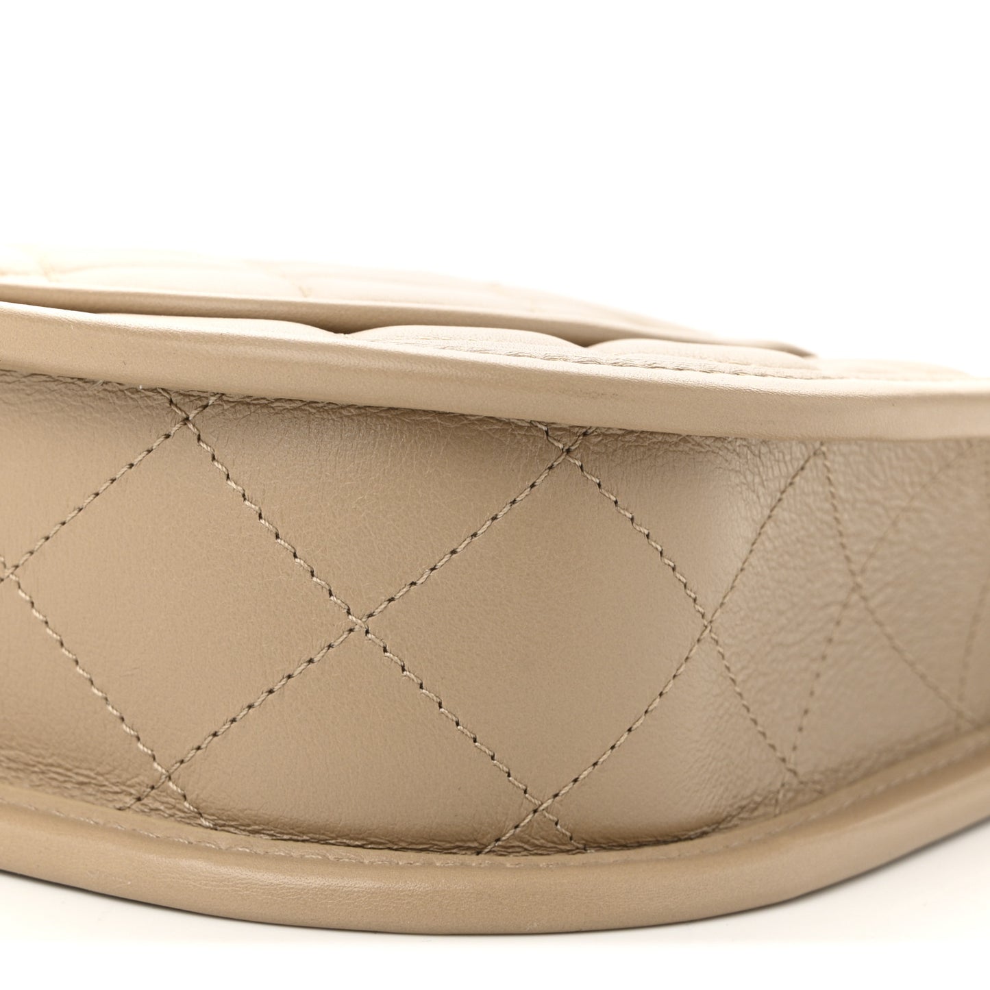 Calfskin Quilted CC Hobo Handbag Beige