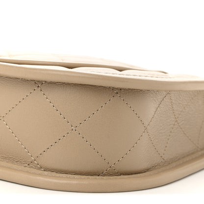 Chanel Calfskin Quilted CC Hobo Handbag Beige 10 of 11