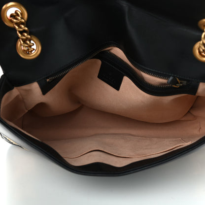Gucci Calfskin Matelasse Animal Studs Medium GG Marmont Shoulder Bag Black 4 of 8