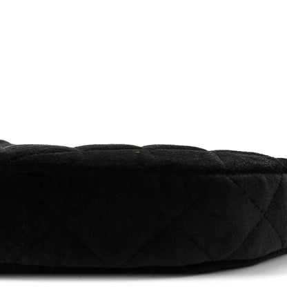 Chanel Velvet Crystal Quilted Chain Hobo Black 10 of 12