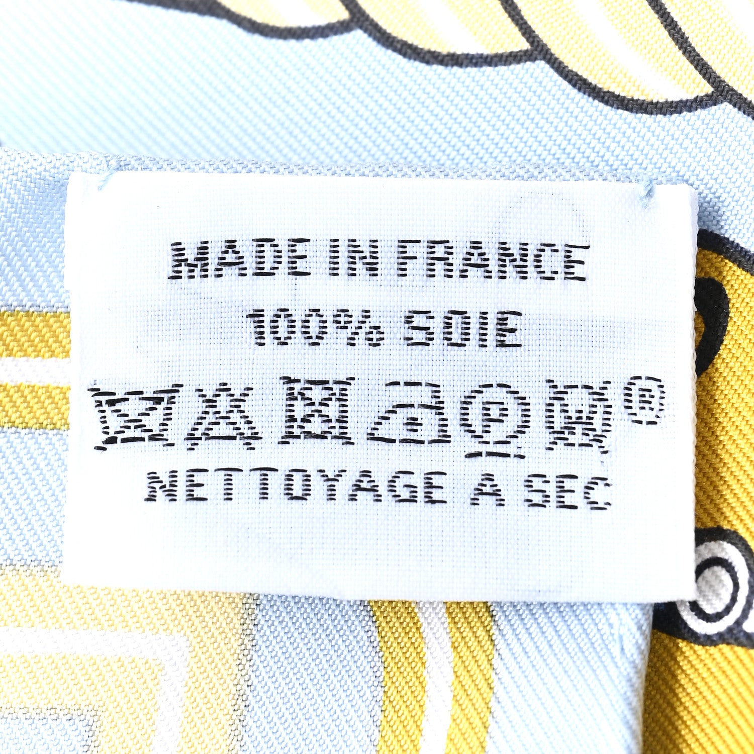 Hermes Silk Quadrige II Nano Scarf 20 Bleu Ciel Gold Bleu Jean 3 of 3