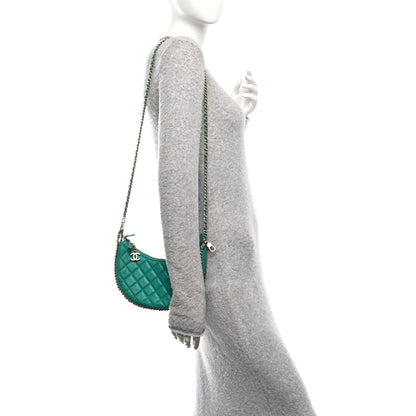 Chanel Lambskin Quilted Chain Around Hobo Green 2 of 10