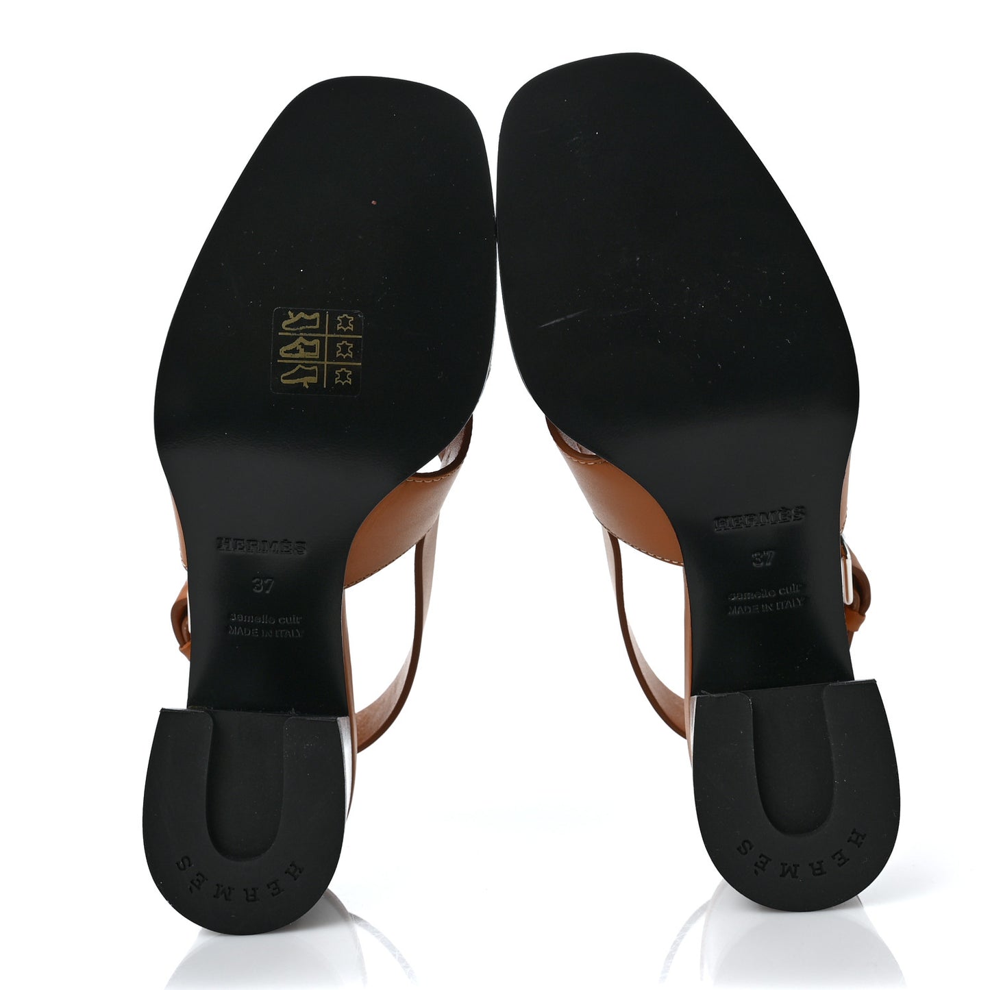 Calfskin Elbe 60 Sandals 37 Marron Glaise