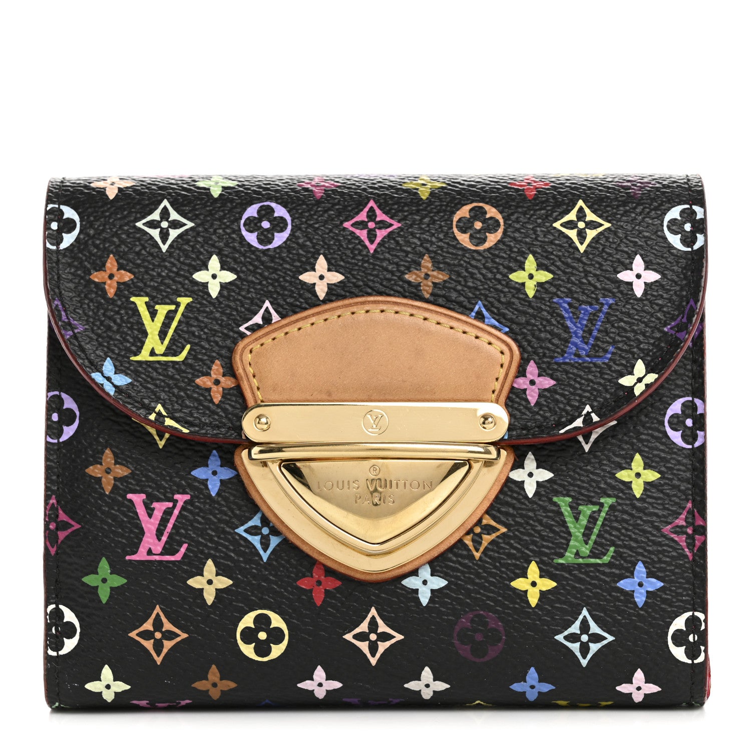 Louis Vuitton Monogram Multicolor Joey Wallet Black Grenade 1 of 10